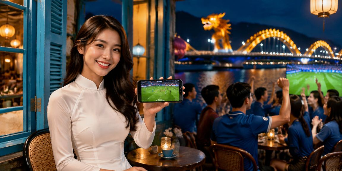 Phụ nữ Đà Nẵng mặc áo dài sử dụng điện thoại chơi mobile casino